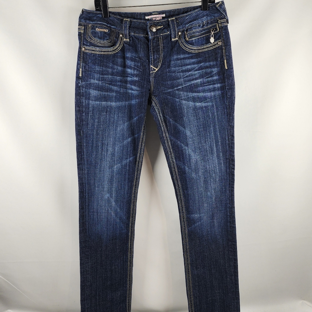 Berock For Express Skinny Womens Mid-Rise Blue Jeans Size 12R (31x32)